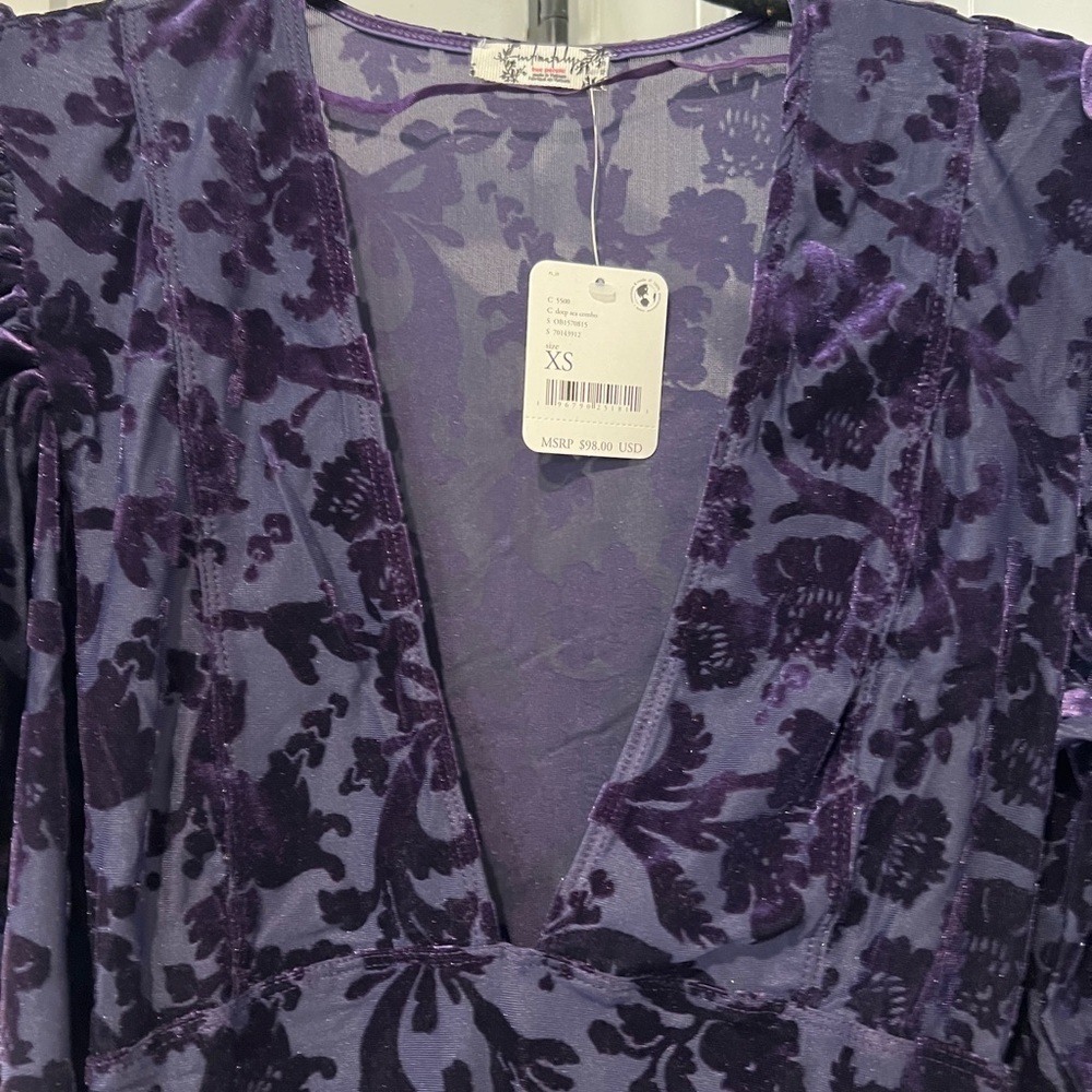 🏷️ Free People Magic Hour Bodysuit Size XS in Deep Sea Combo - Picture 6 of 9